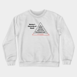 Maslow's Hierarchy of Pizza Crewneck Sweatshirt